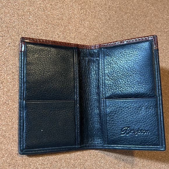 Brighton Leather Black with Brown Croc Wallet Classic  Brighton Heart Accent - Picture 3 of 11